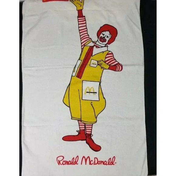 Vintage McDonald's Ronald McDonald Beach Towel New Old Stock 30"x56" Rare HTF - Picture 2 of 6
